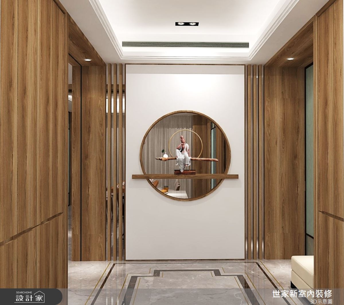 110坪新成屋(5年以下)＿人文禪風玄關案例圖片＿世家新室內裝修有限公司＿世家新_19之1