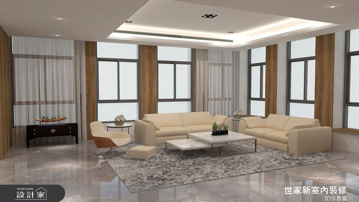 110坪新成屋(5年以下)＿人文禪風客廳案例圖片＿世家新室內裝修有限公司＿世家新_19之3