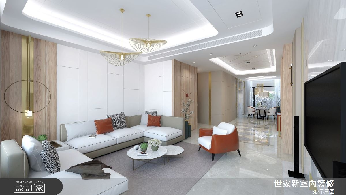 110坪預售屋＿混搭風客廳案例圖片＿世家新室內裝修有限公司＿世家新_21之1