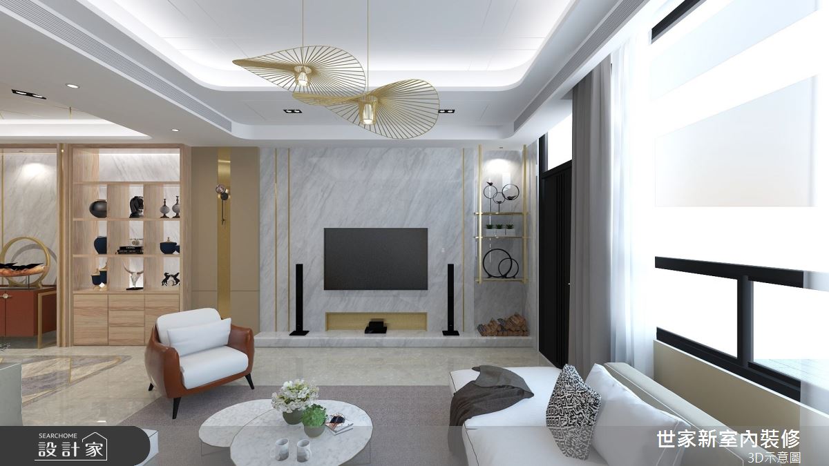 110坪預售屋＿混搭風客廳案例圖片＿世家新室內裝修有限公司＿世家新_21之2