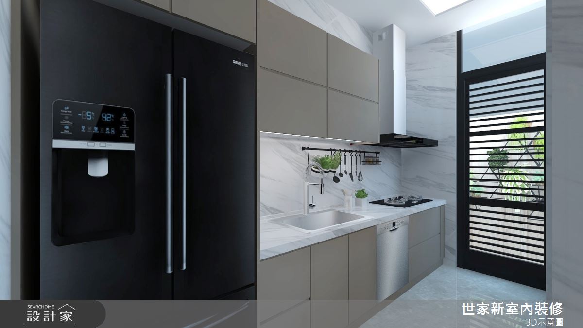 110坪預售屋＿混搭風廚房案例圖片＿世家新室內裝修有限公司＿世家新_21之8