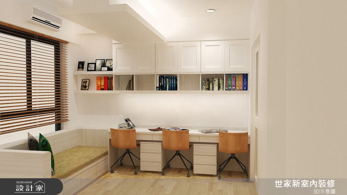30坪新成屋(5年以下)＿混搭風書房臥榻案例圖片＿世家新室內裝修有限公司＿世家新_24之3893
