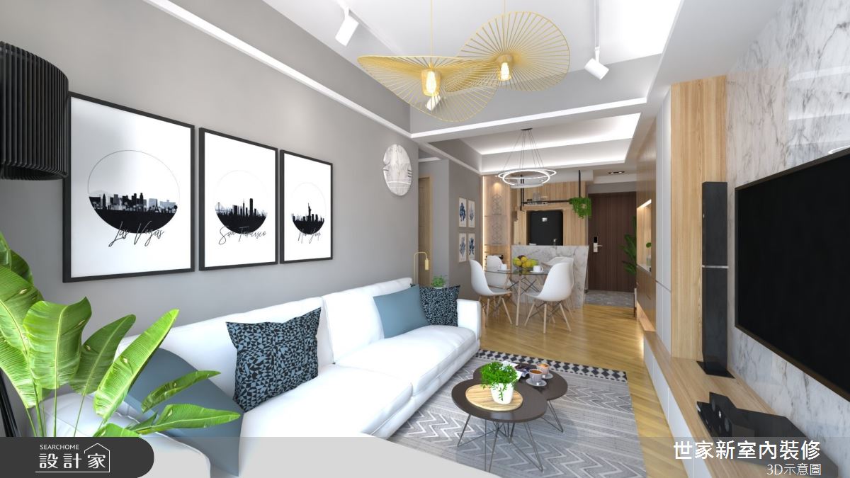 20坪預售屋＿美式風客廳案例圖片＿世家新室內裝修有限公司＿世家新_25之2