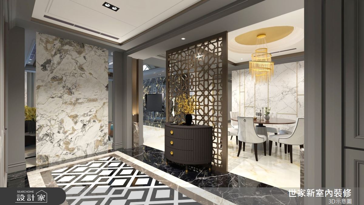 55坪新成屋(5年以下)＿奢華風玄關案例圖片＿世家新室內裝修有限公司＿世家新_28之2