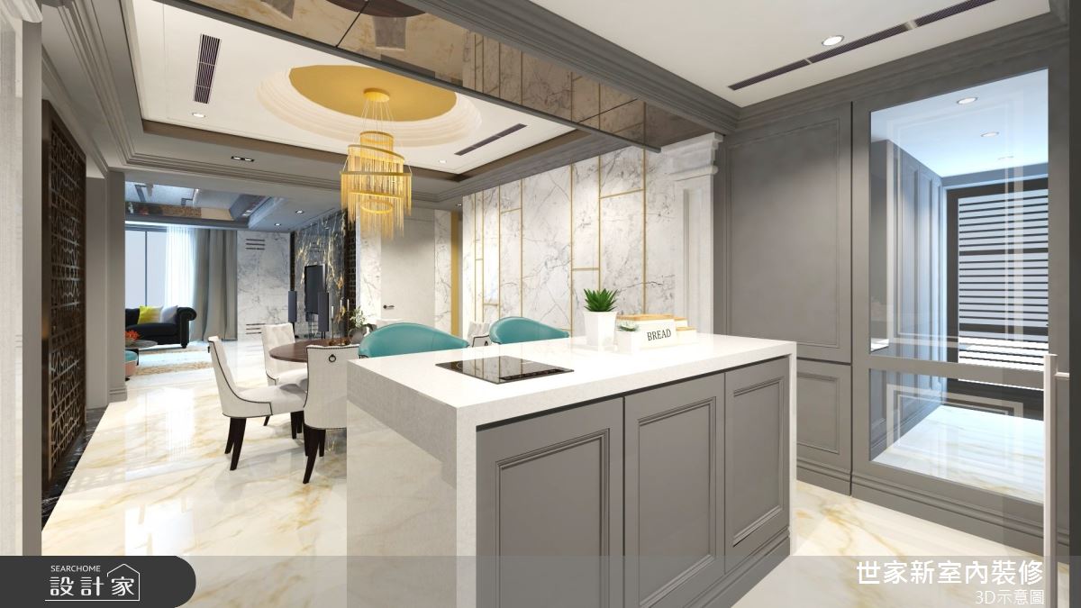 55坪新成屋(5年以下)＿奢華風中島案例圖片＿世家新室內裝修有限公司＿世家新_28之4