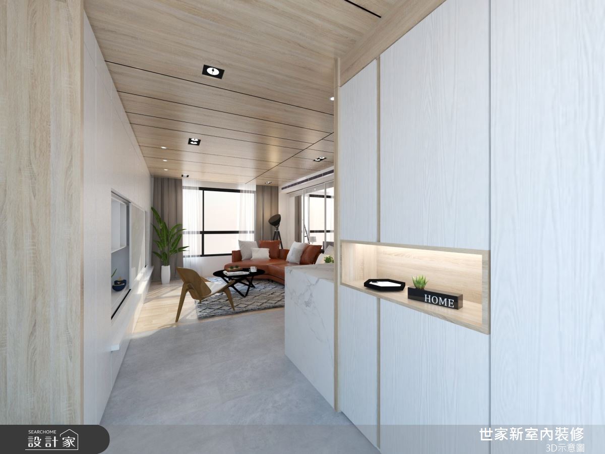 36坪新成屋(5年以下)＿現代風玄關客廳案例圖片＿世家新室內裝修有限公司＿世家新_30之2