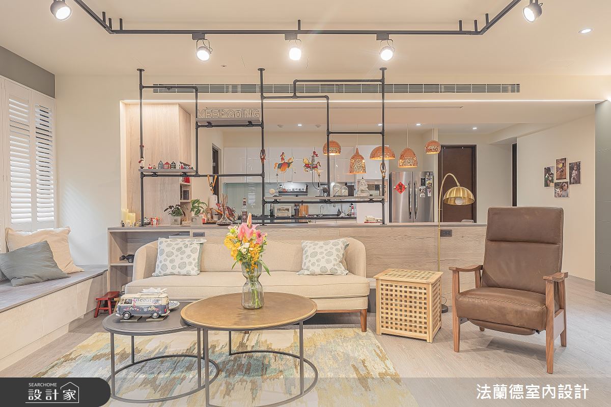 50坪新成屋(5年以下)＿混搭風客廳臥榻案例圖片＿法蘭德室內設計＿法蘭德_43之3665