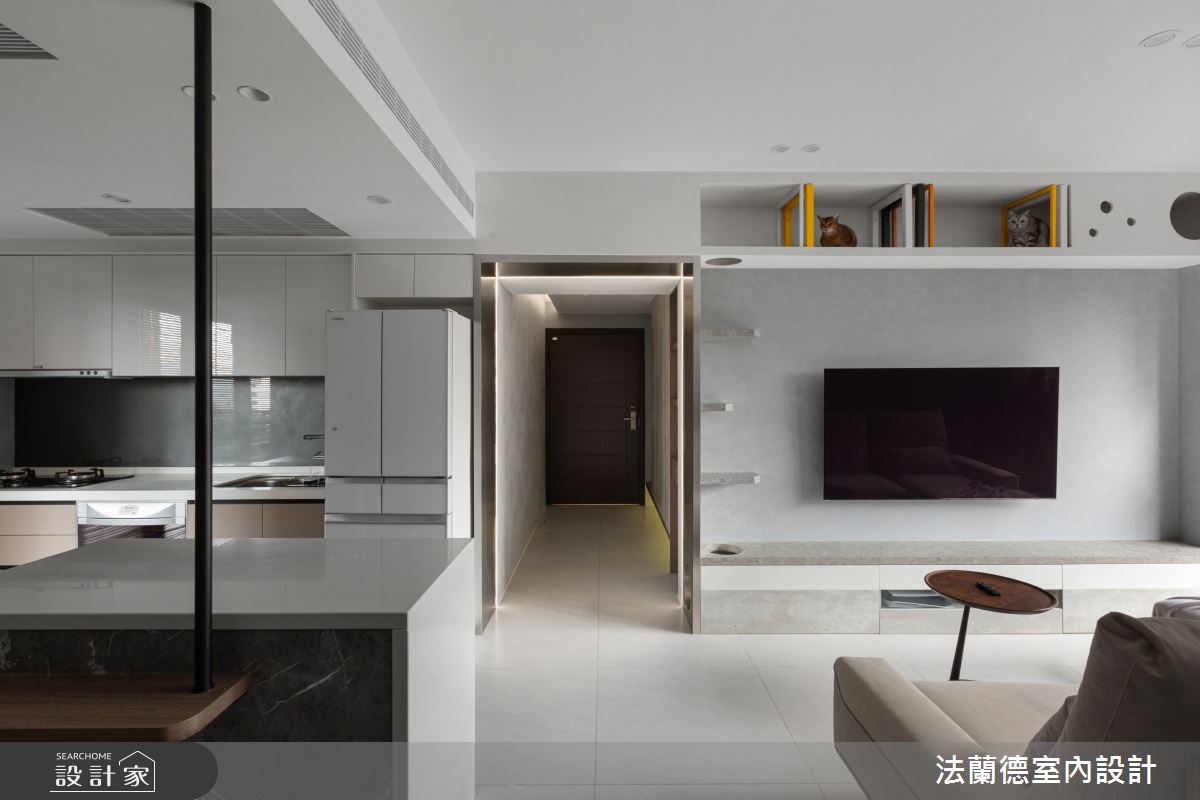 25坪新成屋(5年以下)＿現代風玄關客廳廚房中島案例圖片＿法蘭德室內設計＿法蘭德_54之3