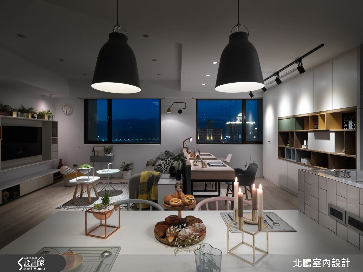 30坪新成屋(5年以下)＿北歐風客廳餐廳工作區案例圖片＿北鷗室內設計＿北鷗_18Harvard House之34