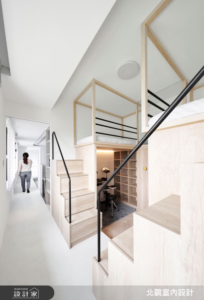 中古屋(5~15年)＿北歐風臥室兒童房樓梯工作區兒童房閣樓多功能室案例圖片＿北鷗室內設計＿北鷗_48Kiwi House之15