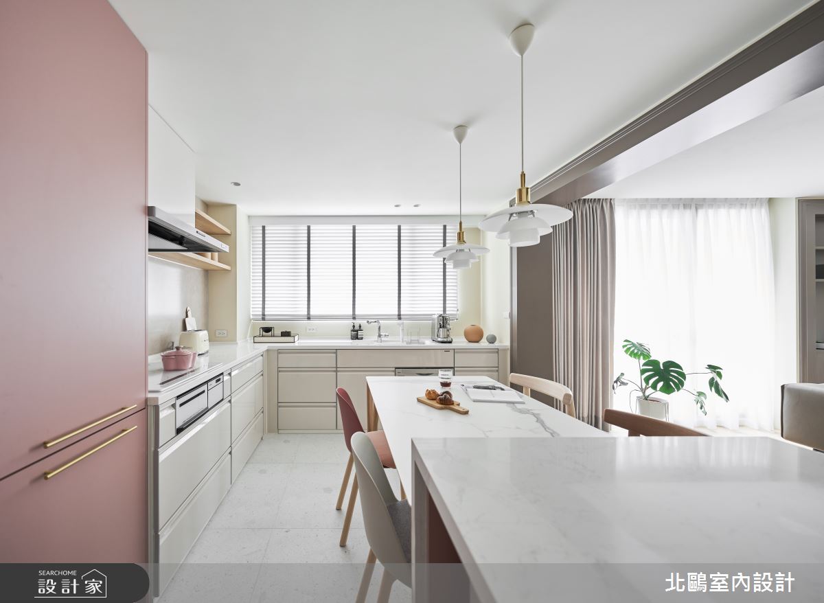 毛胚屋＿北歐風廚房中島案例圖片＿北鷗室內設計＿北鷗_52Pinky House之19
