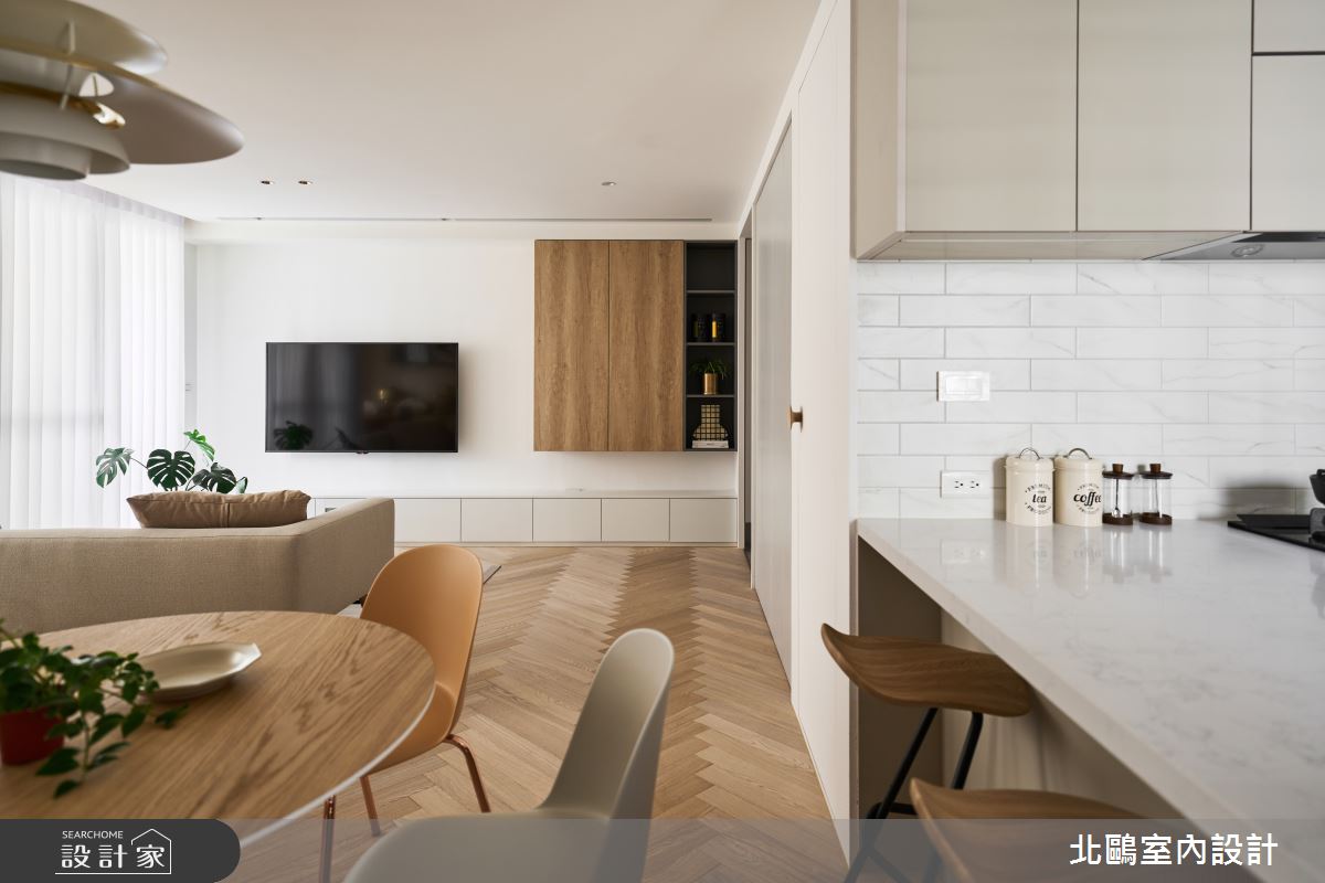 24坪新成屋(5年以下)＿北歐風客廳餐廳中島案例圖片＿北鷗室內設計＿北鷗_61Bling House之11