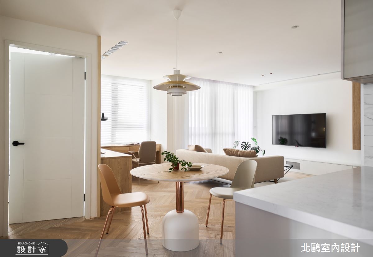 24坪新成屋(5年以下)＿北歐風客廳餐廳中島案例圖片＿北鷗室內設計＿北鷗_61Bling House之19