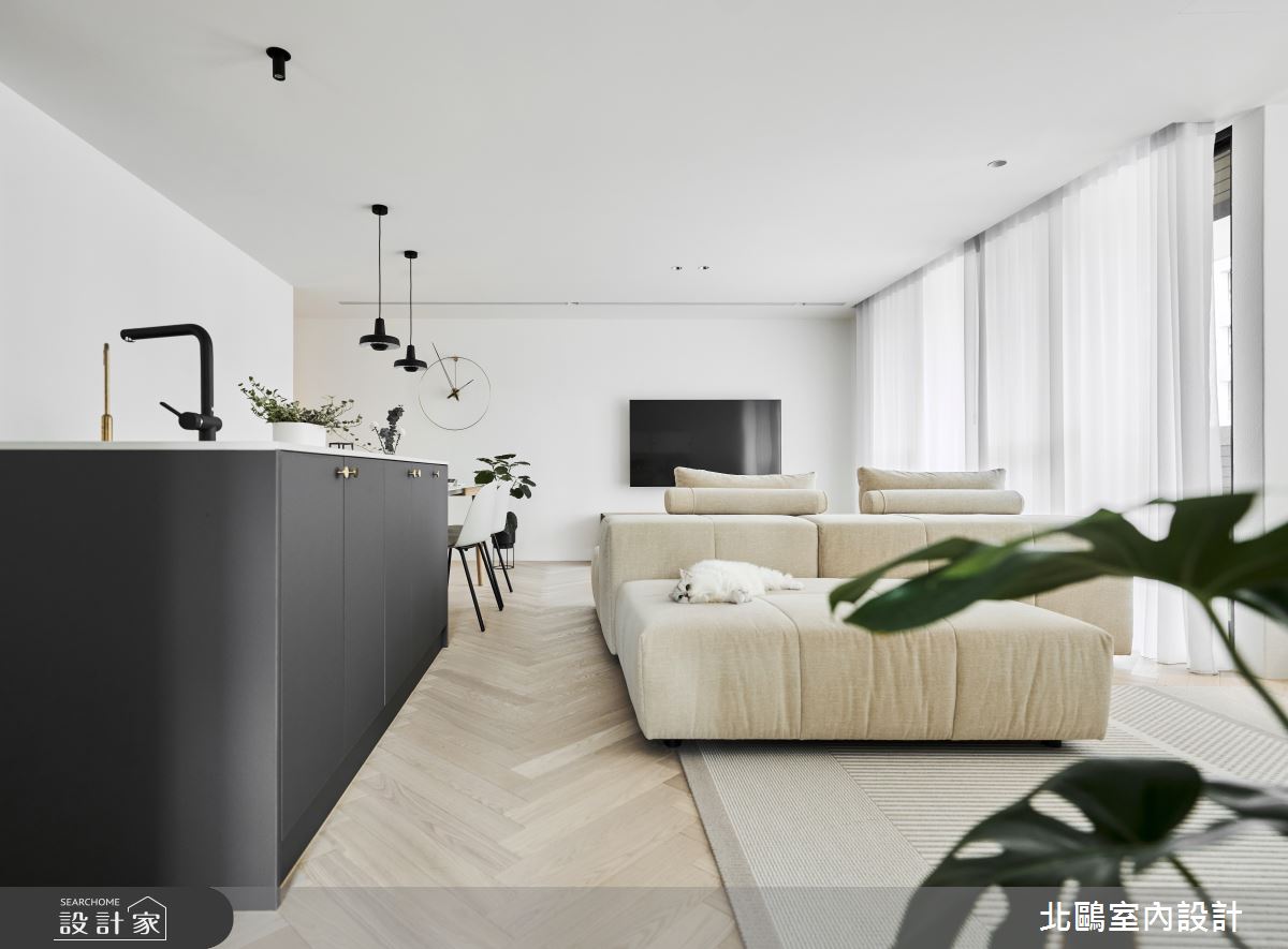 30坪新成屋(5年以下)＿北歐風客廳餐廳中島案例圖片＿北鷗室內設計＿北鷗_62MQ House之14