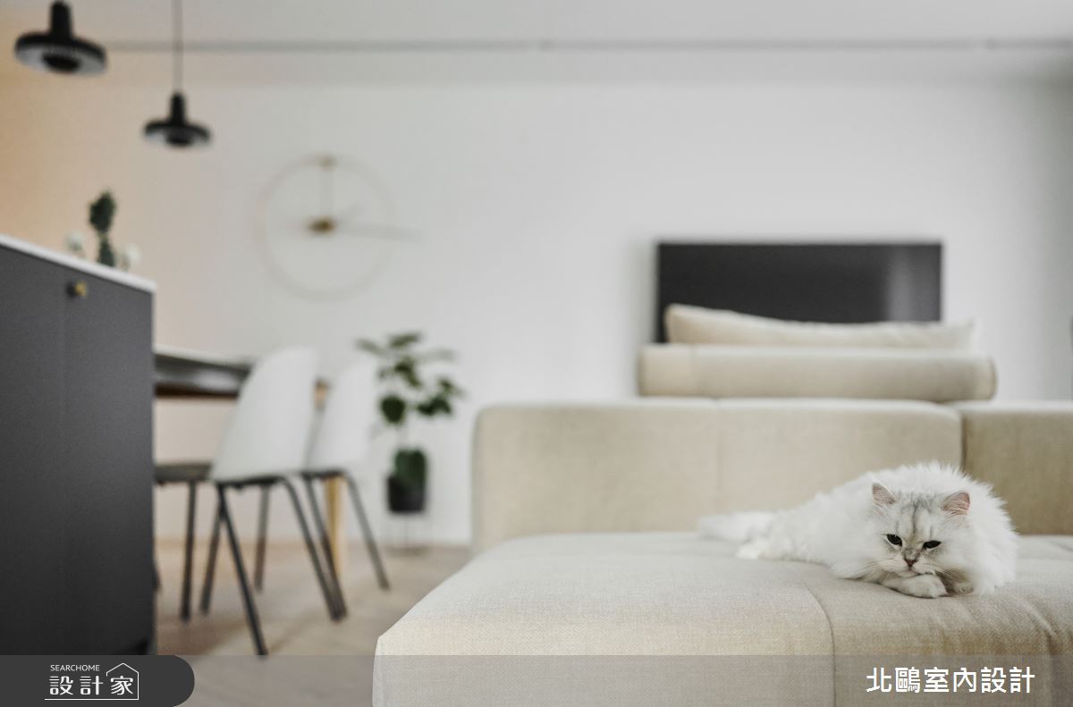 30坪新成屋(5年以下)＿北歐風客廳餐廳中島案例圖片＿北鷗室內設計＿北鷗_62MQ House之16