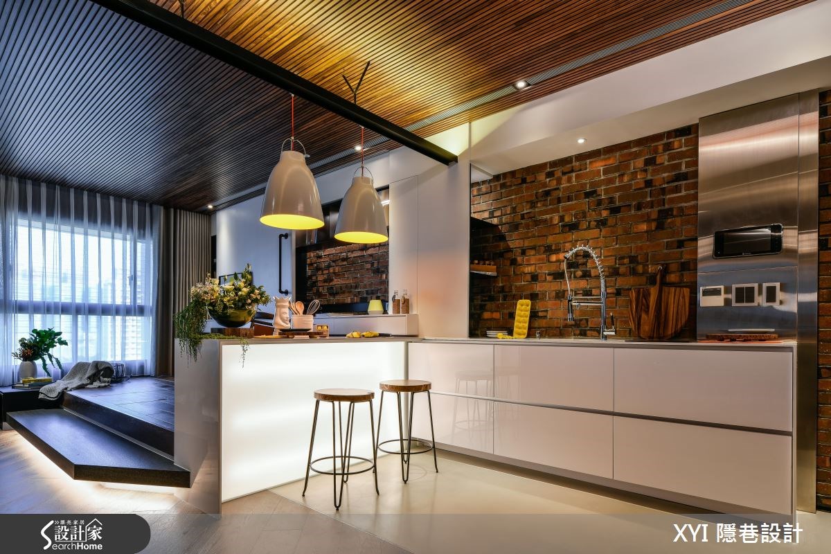65坪新成屋(5年以下)＿現代風廚房吧檯案例圖片＿隱巷設計顧問有限公司＿隱巷_07淡水盧邸之15