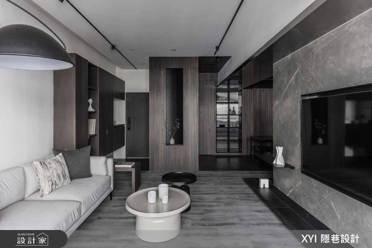 27坪中古屋(5~15年)＿現代風玄關客廳案例圖片＿隱巷設計顧問有限公司＿隱巷_11敦北簡邸之4