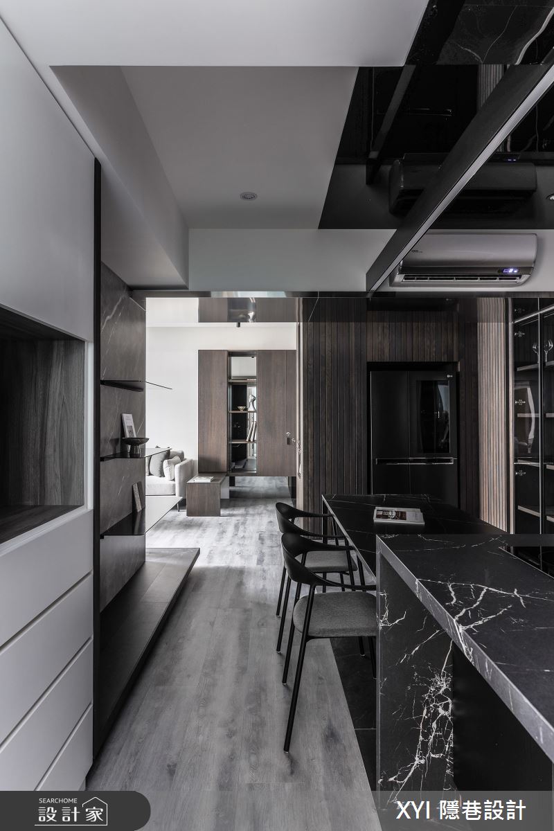 27坪中古屋(5~15年)＿現代風餐廳中島案例圖片＿隱巷設計顧問有限公司＿隱巷_11敦北簡邸之14