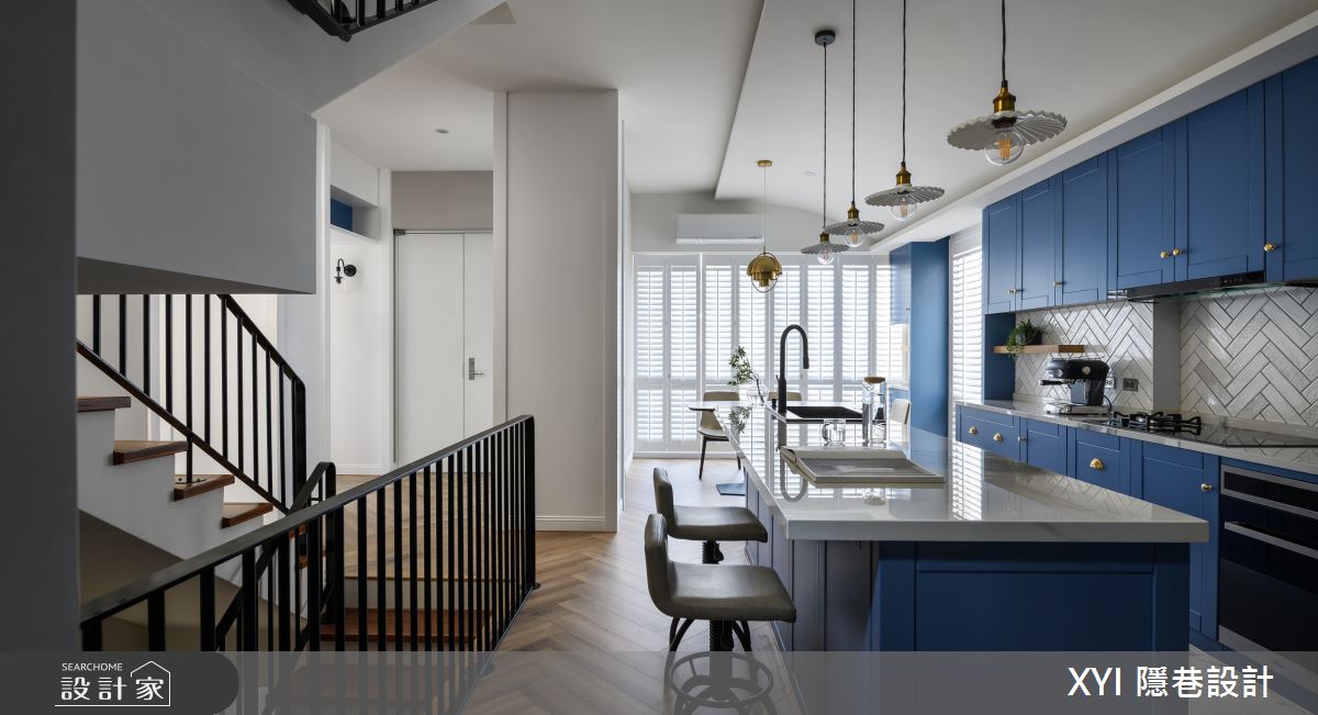 75坪新成屋(5年以下)＿美式風餐廳廚房吧檯樓梯中島案例圖片＿隱巷設計顧問有限公司＿隱巷_13之13
