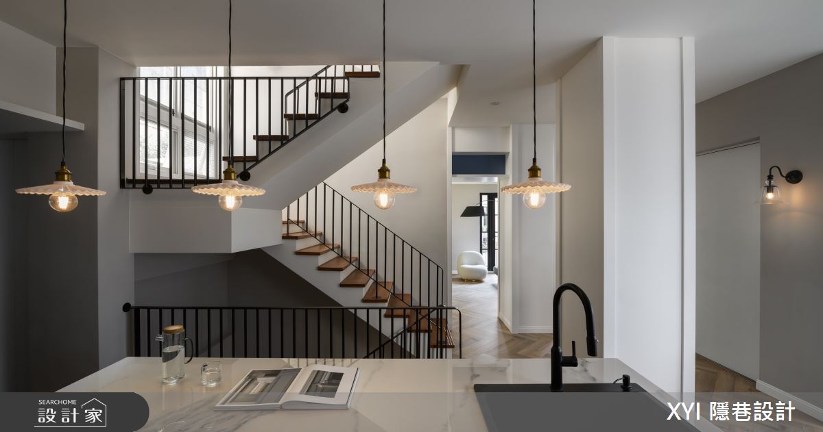 75坪新成屋(5年以下)＿美式風吧檯樓梯中島案例圖片＿隱巷設計顧問有限公司＿隱巷_13之14
