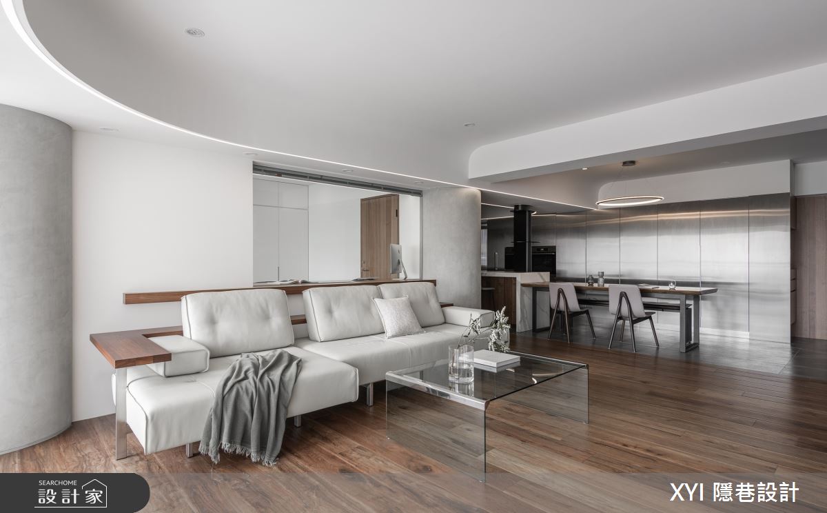 49坪老屋(31~40年)＿現代風客廳餐廳中島案例圖片＿隱巷設計顧問有限公司＿隱巷_14之6
