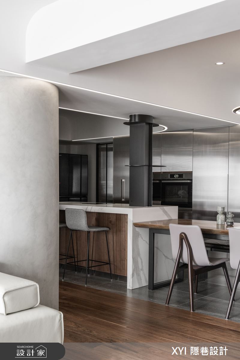 49坪老屋(31~40年)＿現代風客廳餐廳中島案例圖片＿隱巷設計顧問有限公司＿隱巷_14之12