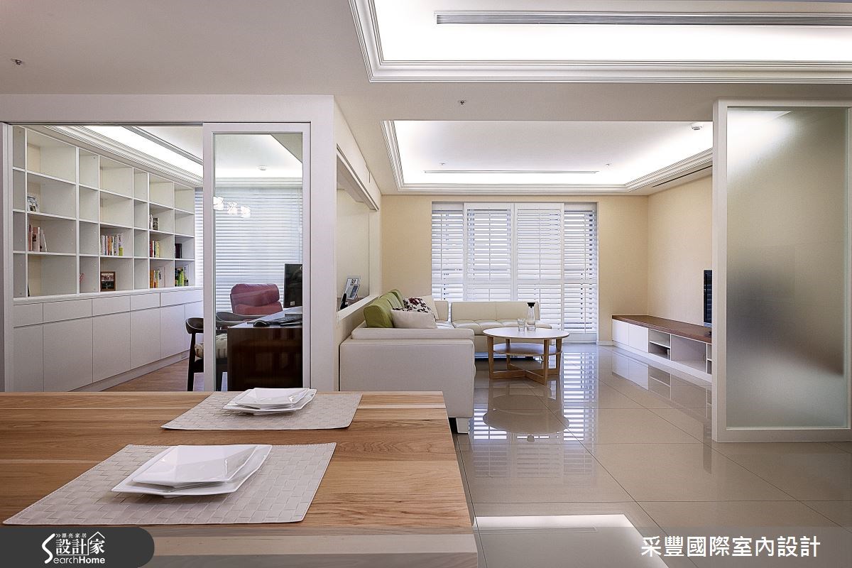 40坪新成屋(5年以下)＿鄉村風客廳餐廳書房案例圖片＿采豐國際室內設計＿采豐_04之8