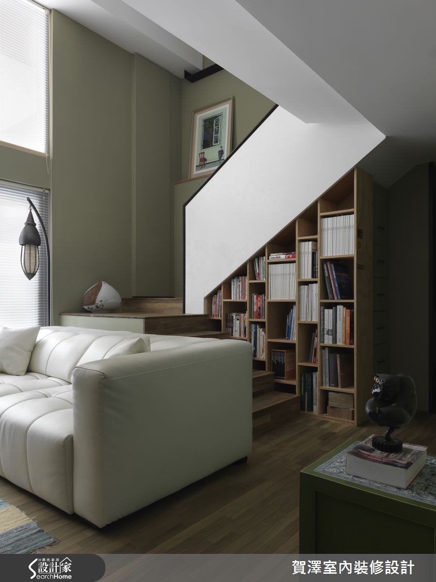 30坪中古屋(5~15年)＿療癒風客廳樓梯案例圖片＿賀澤室內設計＿賀澤_12之1