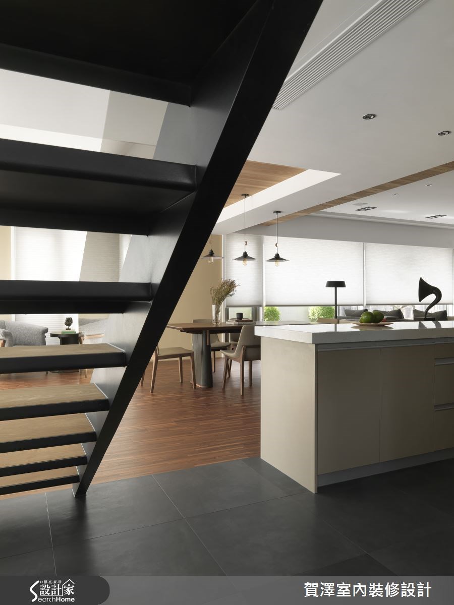 60坪預售屋＿現代風餐廳樓梯案例圖片＿賀澤室內設計＿賀澤_14之20