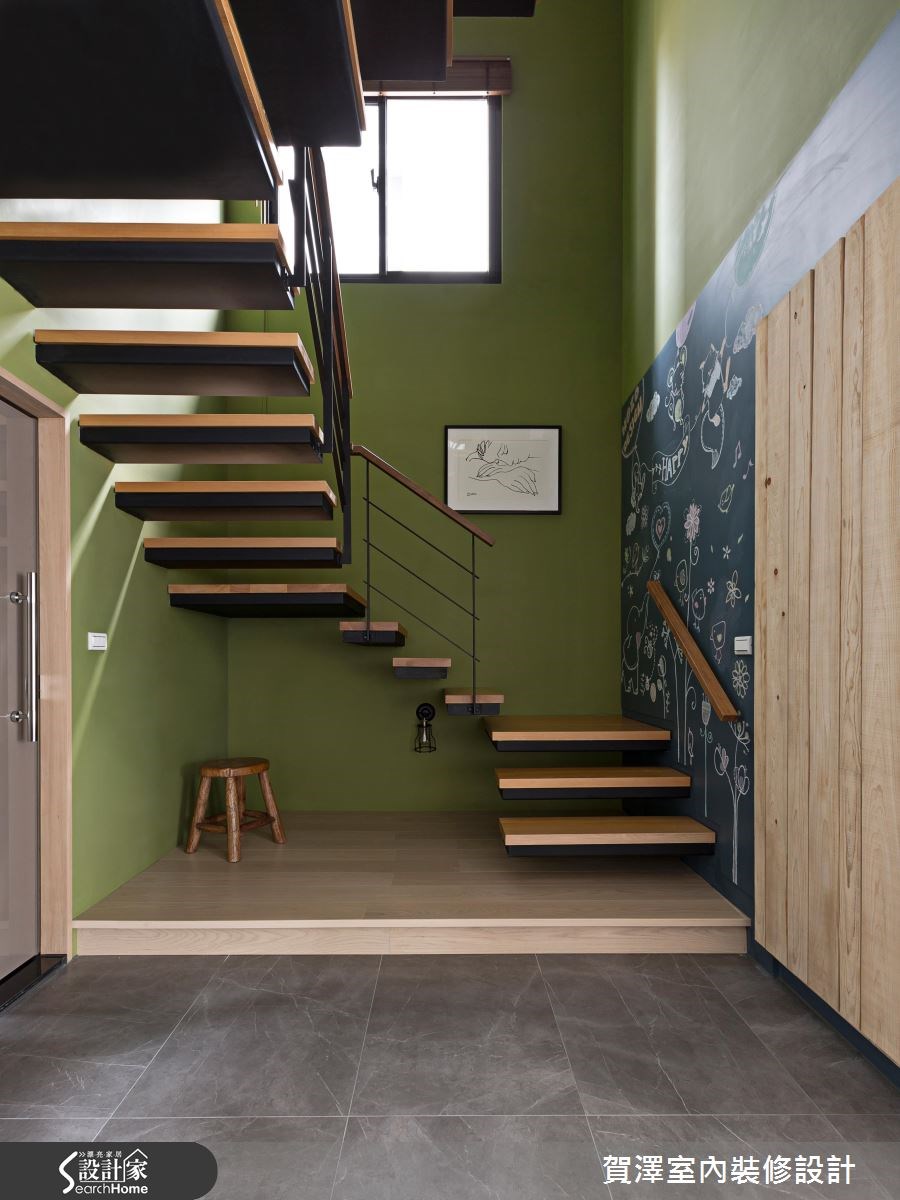 60坪預售屋＿休閒風樓梯案例圖片＿賀澤室內設計＿賀澤_22之18