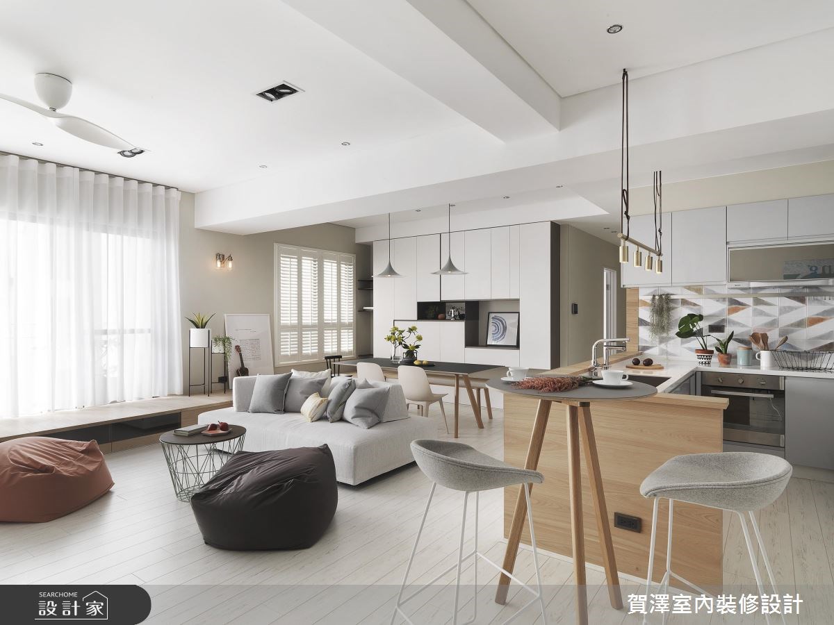52坪新成屋(5年以下)＿北歐風客廳廚房臥榻案例圖片＿賀澤室內設計＿賀澤_30之6