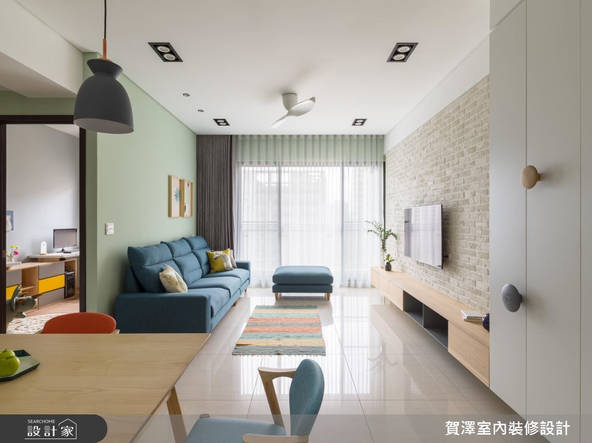 30坪新成屋(5年以下)＿北歐風客廳案例圖片＿賀澤室內設計＿賀澤_40之1