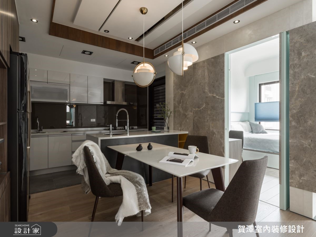 36坪新成屋(5年以下)＿混搭風餐廳中島案例圖片＿賀澤室內設計＿賀澤_41之13