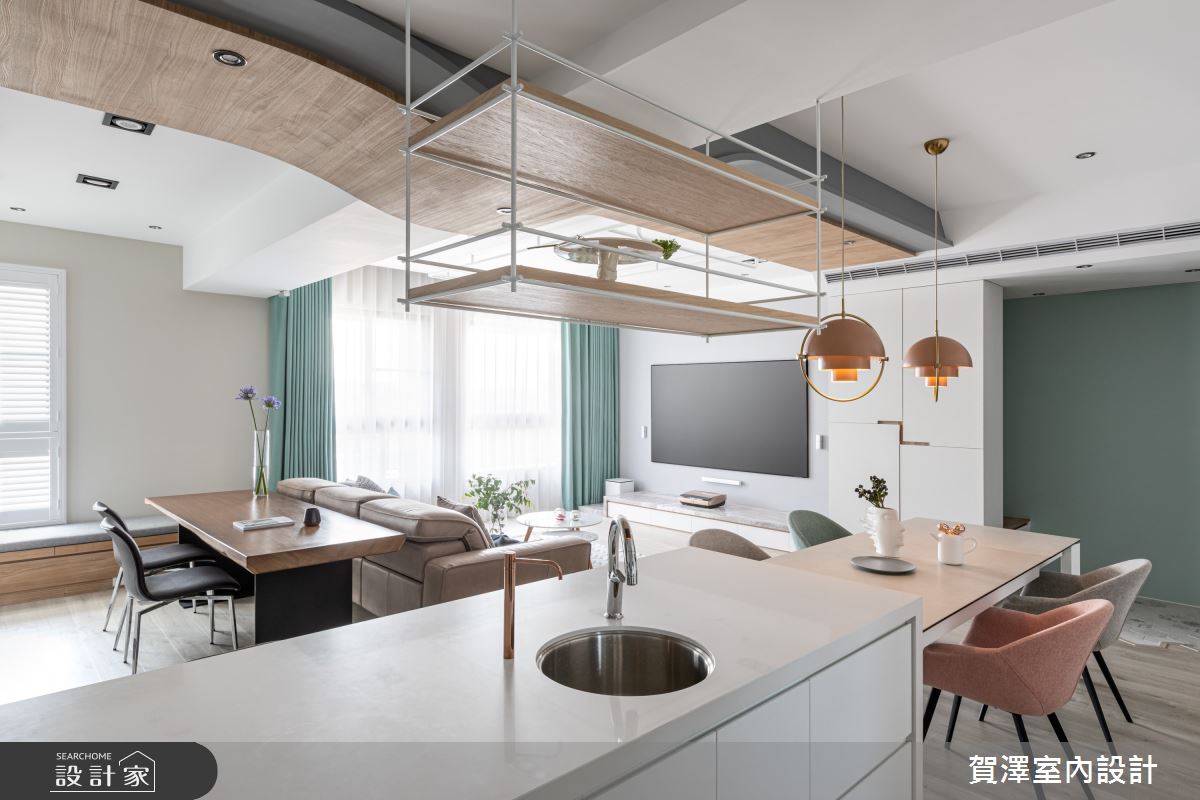 40坪新成屋(5年以下)＿北歐風客廳餐廳書房案例圖片＿賀澤室內設計＿賀澤_52之11