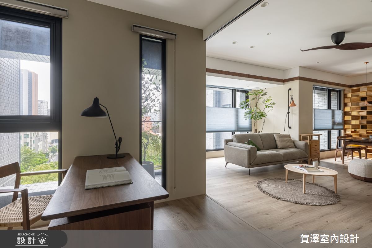 28坪新成屋(5年以下)＿日式無印風客廳工作區案例圖片＿賀澤室內設計＿賀澤_59之13