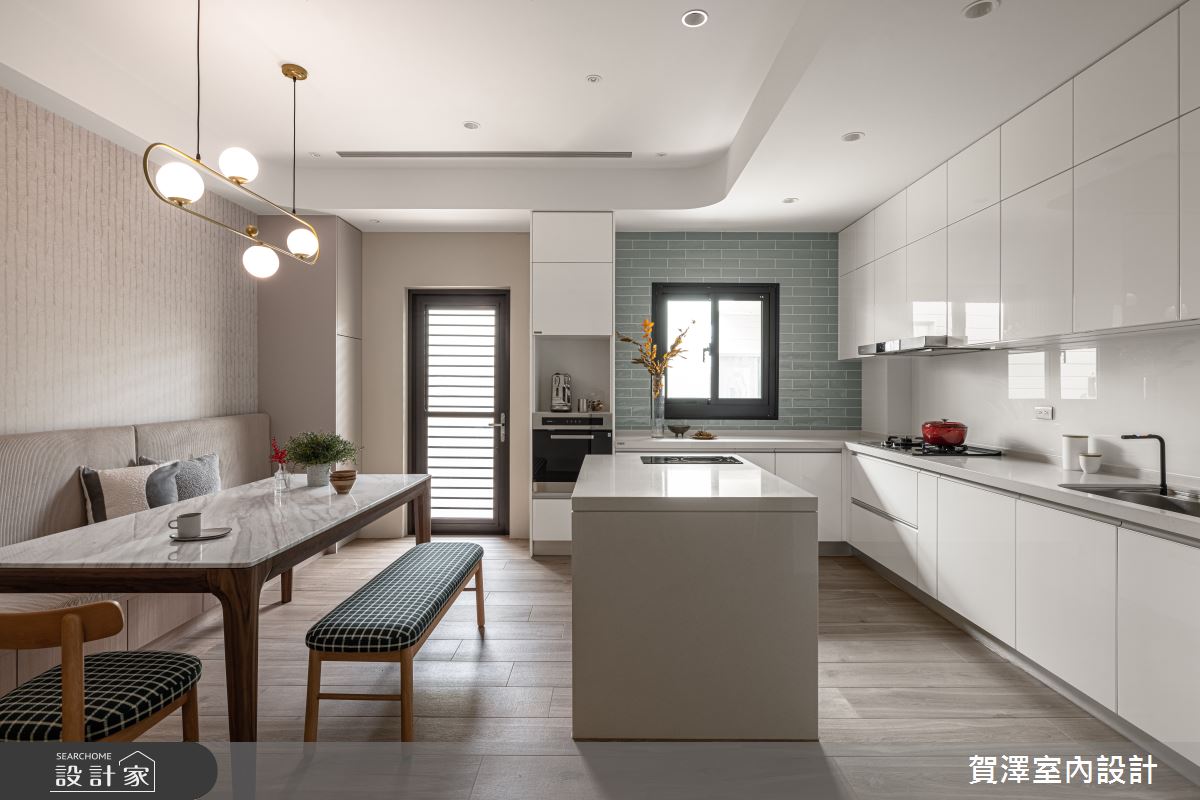 110坪新成屋(5年以下)＿混搭風餐廳廚房中島案例圖片＿賀澤室內設計＿賀澤_66之11