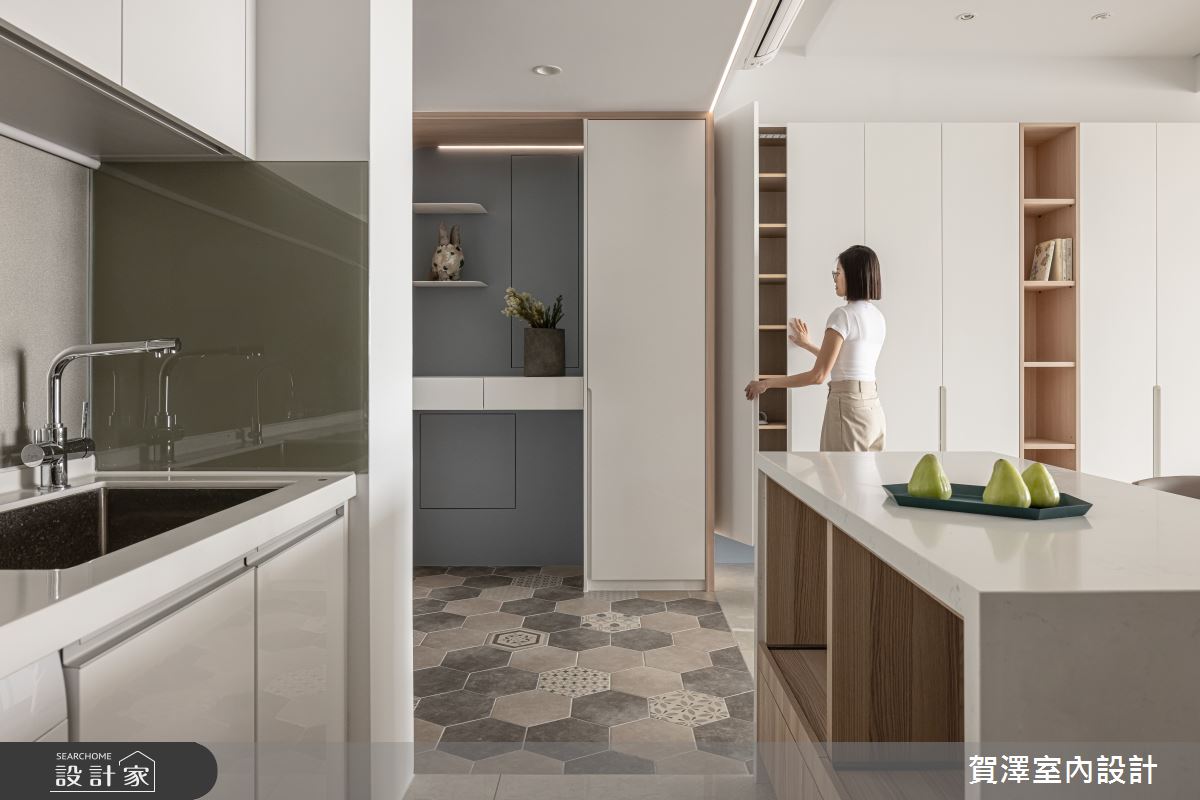 44坪新成屋(5年以下)＿北歐風玄關廚房中島案例圖片＿賀澤室內設計＿賀澤_68之2