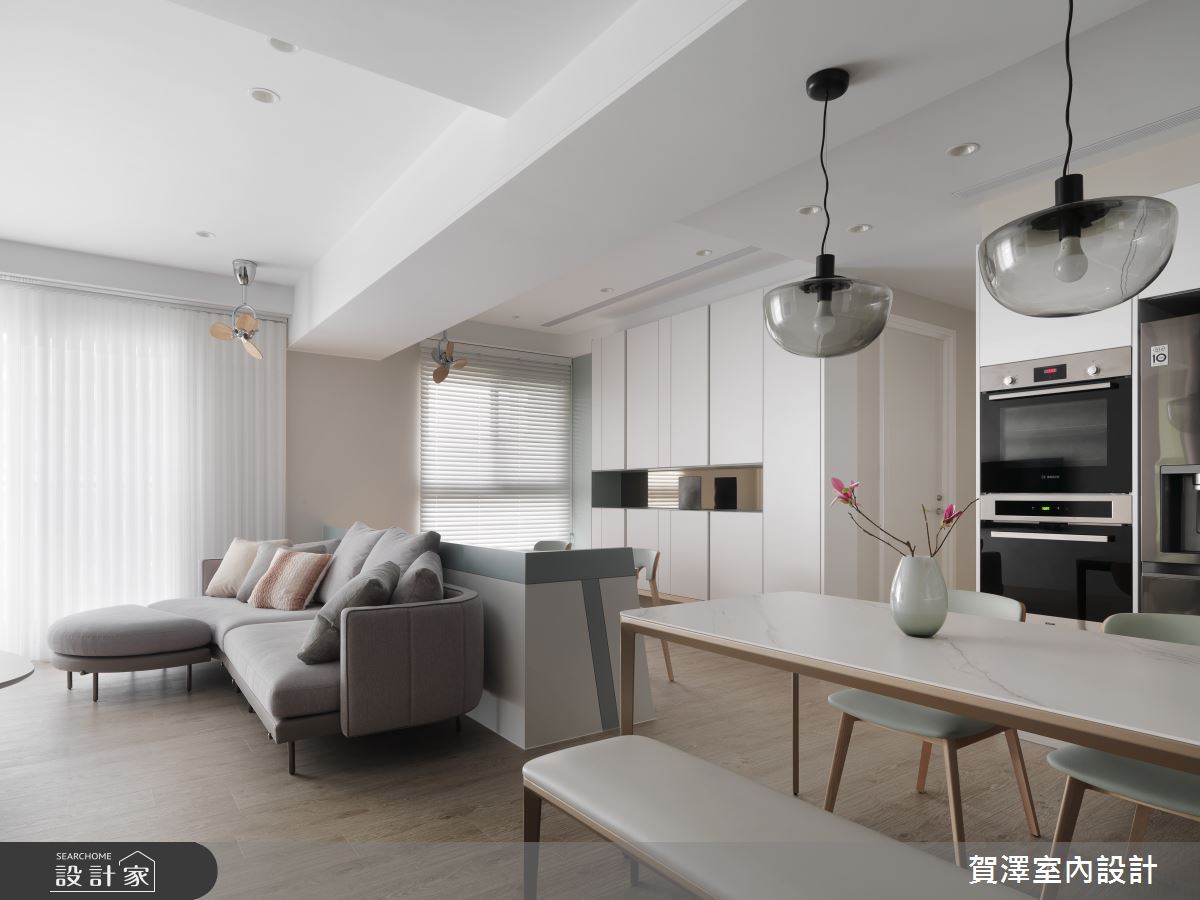35坪預售屋＿混搭風客廳餐廳書房案例圖片＿賀澤室內設計＿賀澤_70之15