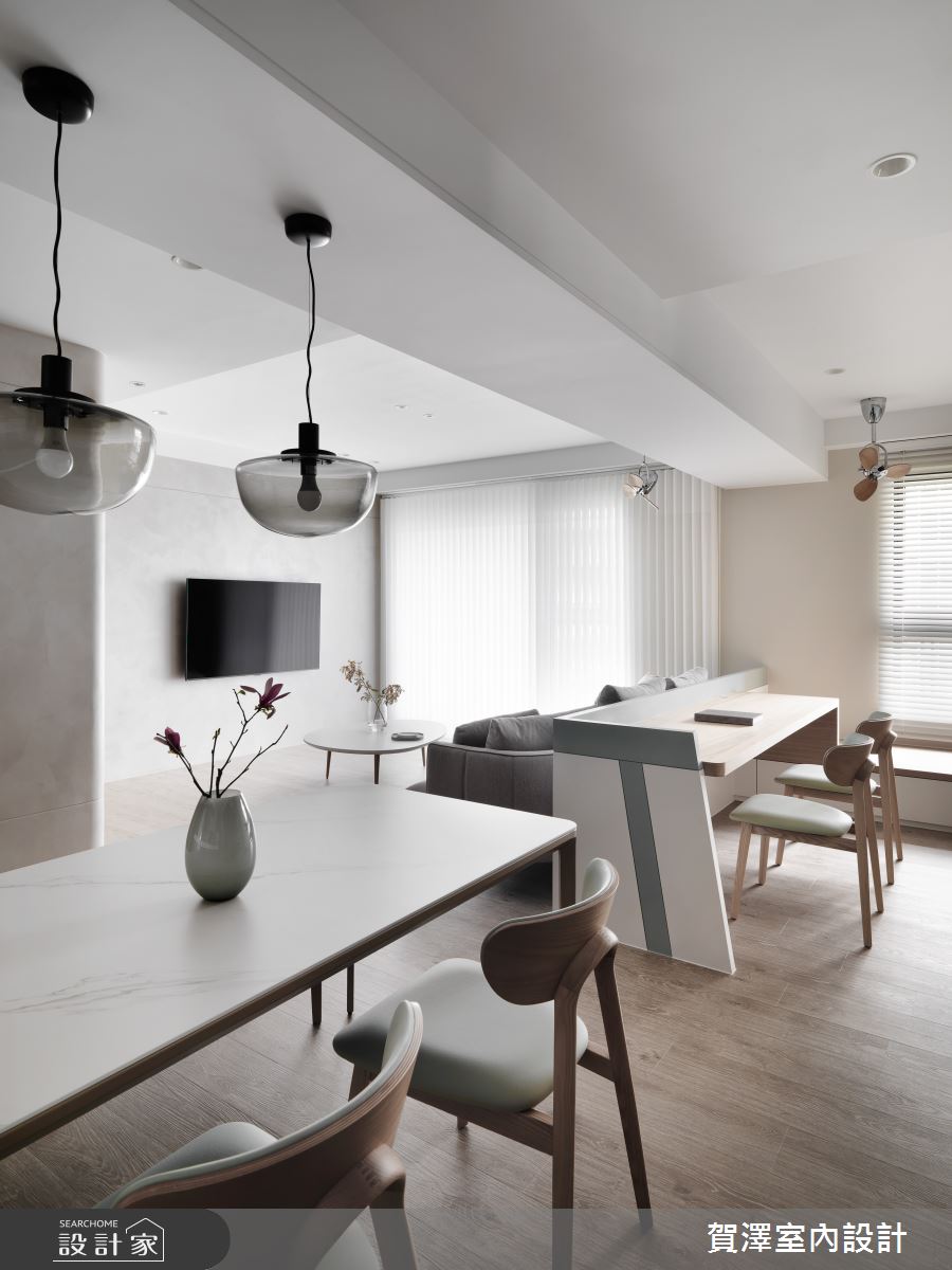 35坪預售屋＿混搭風客廳餐廳書房案例圖片＿賀澤室內設計＿賀澤_70之16