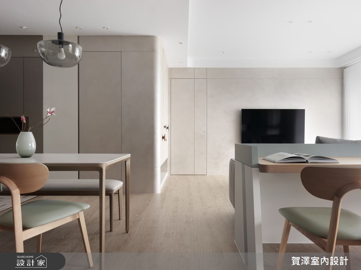 35坪預售屋＿混搭風客廳餐廳書房案例圖片＿賀澤室內設計＿賀澤_70之18