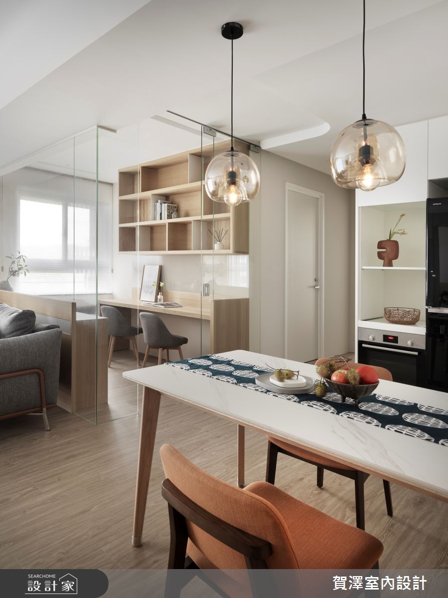 預售屋＿現代風客廳餐廳書房工作區案例圖片＿賀澤室內設計＿賀澤_73之3
