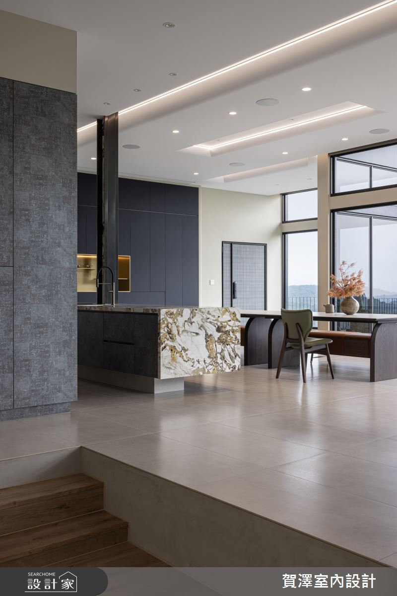 毛胚屋＿現代風餐廳樓梯中島案例圖片＿賀澤室內設計＿賀澤_74之18
