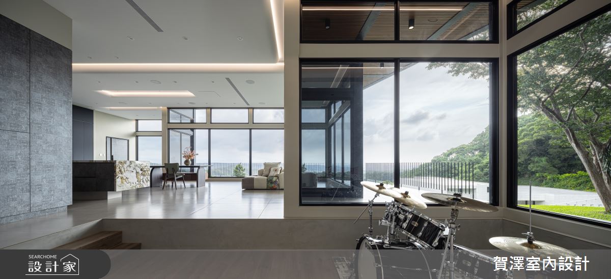 毛胚屋＿現代風客廳餐廳樓梯中島案例圖片＿賀澤室內設計＿賀澤_74之24