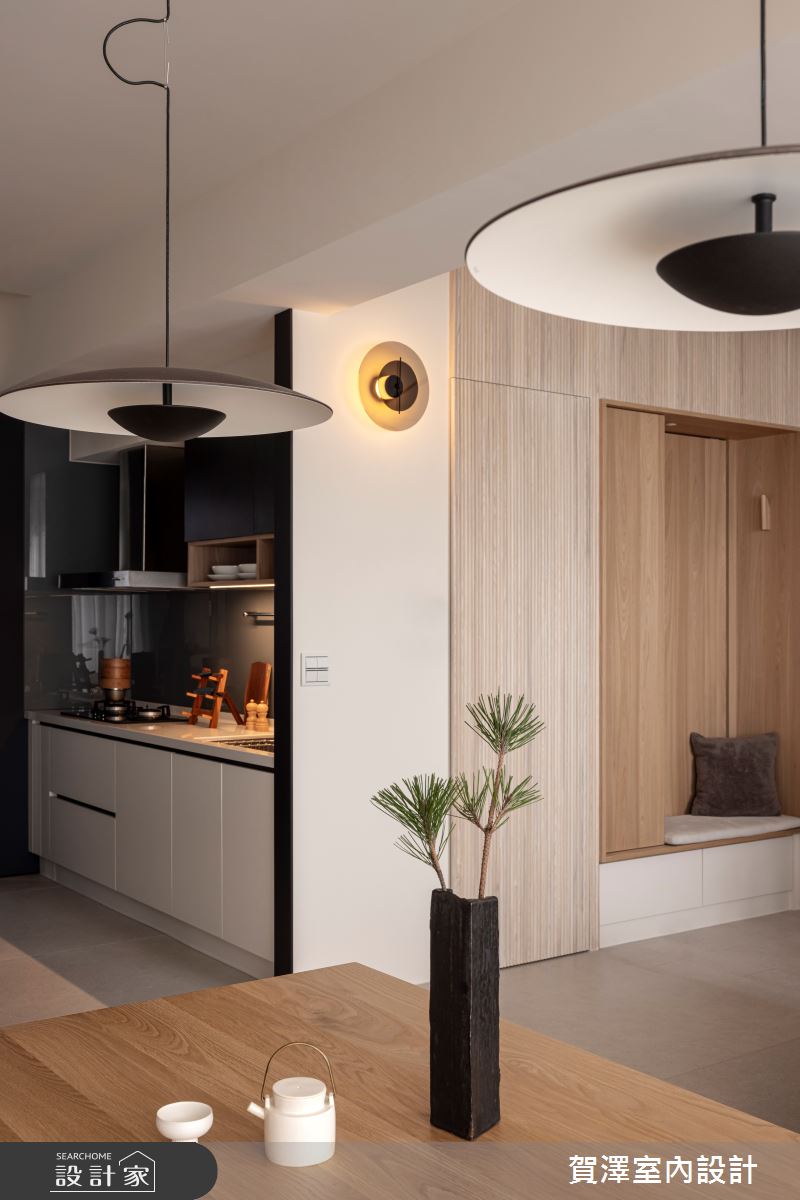 18坪新成屋(5年以下)＿現代風玄關餐廳廚房案例圖片＿賀澤室內設計＿賀澤_77之2600