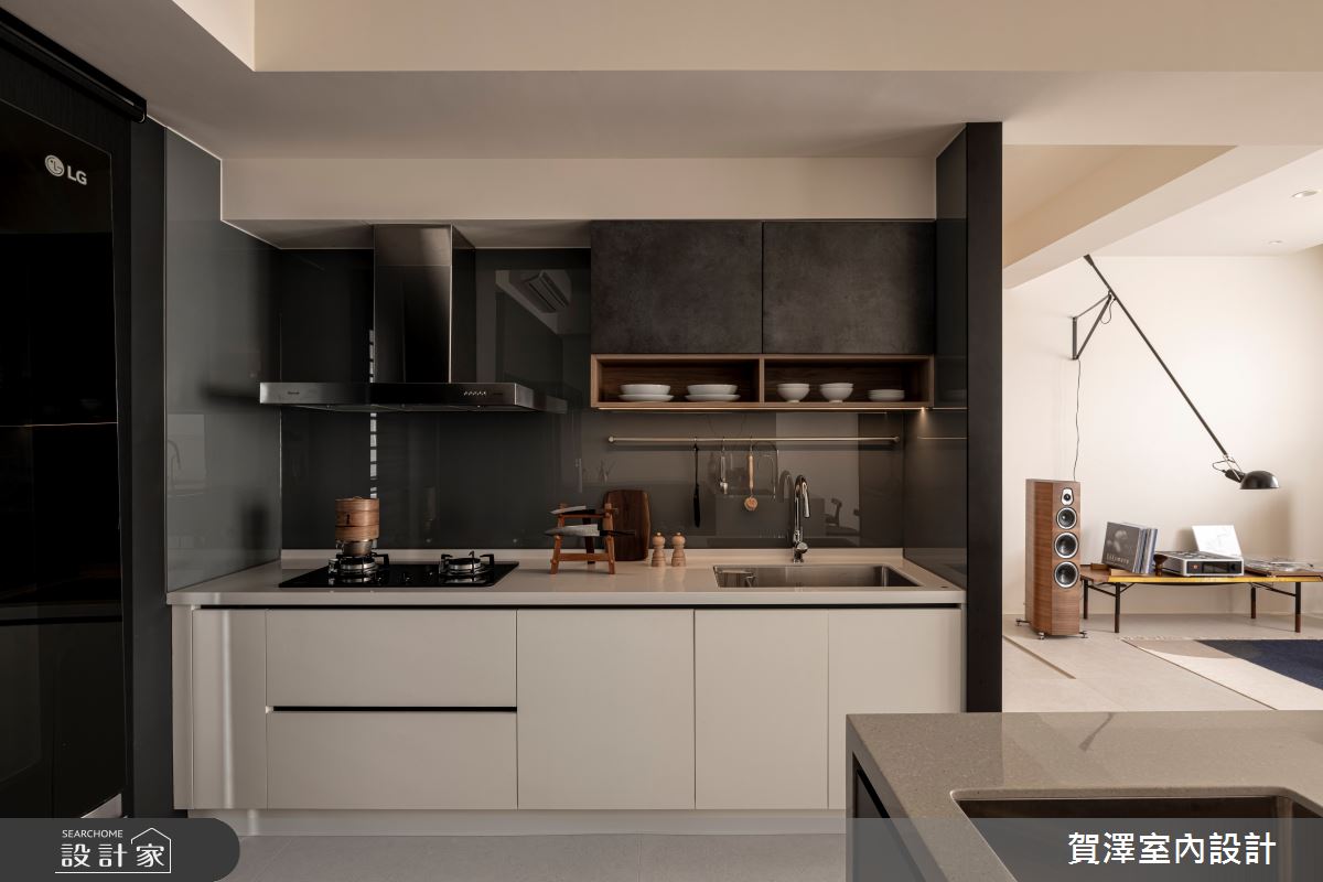 18坪新成屋(5年以下)＿現代風廚房吧檯中島案例圖片＿賀澤室內設計＿賀澤_77之15