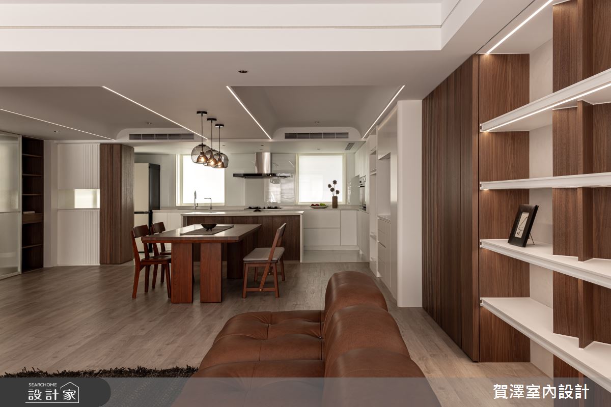 39坪老屋(31~40年)＿現代風客廳餐廳廚房中島案例圖片＿賀澤室內設計＿賀澤_79之14