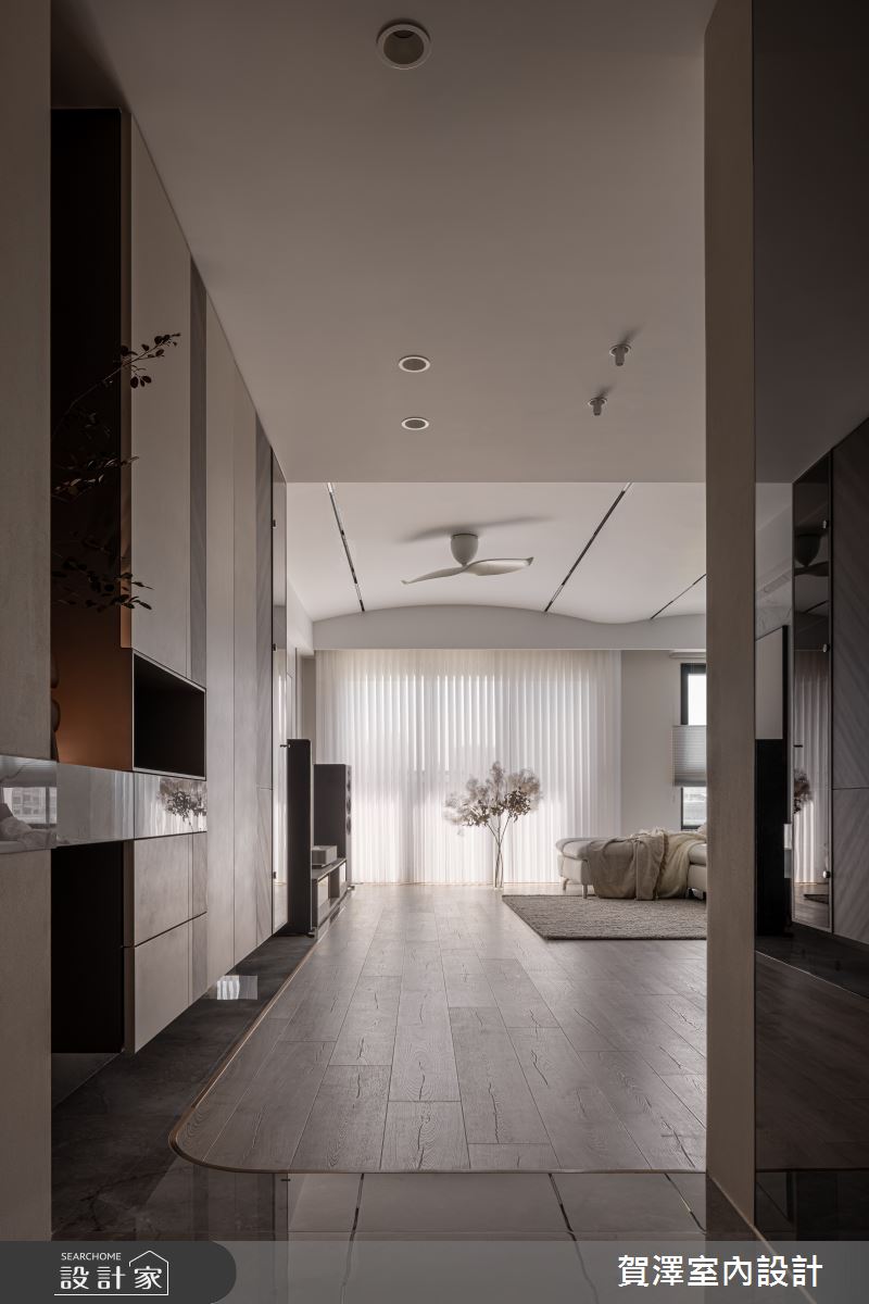 32坪新成屋(5年以下)＿現代簡約風玄關客廳案例圖片＿賀澤室內設計＿賀澤_81之1