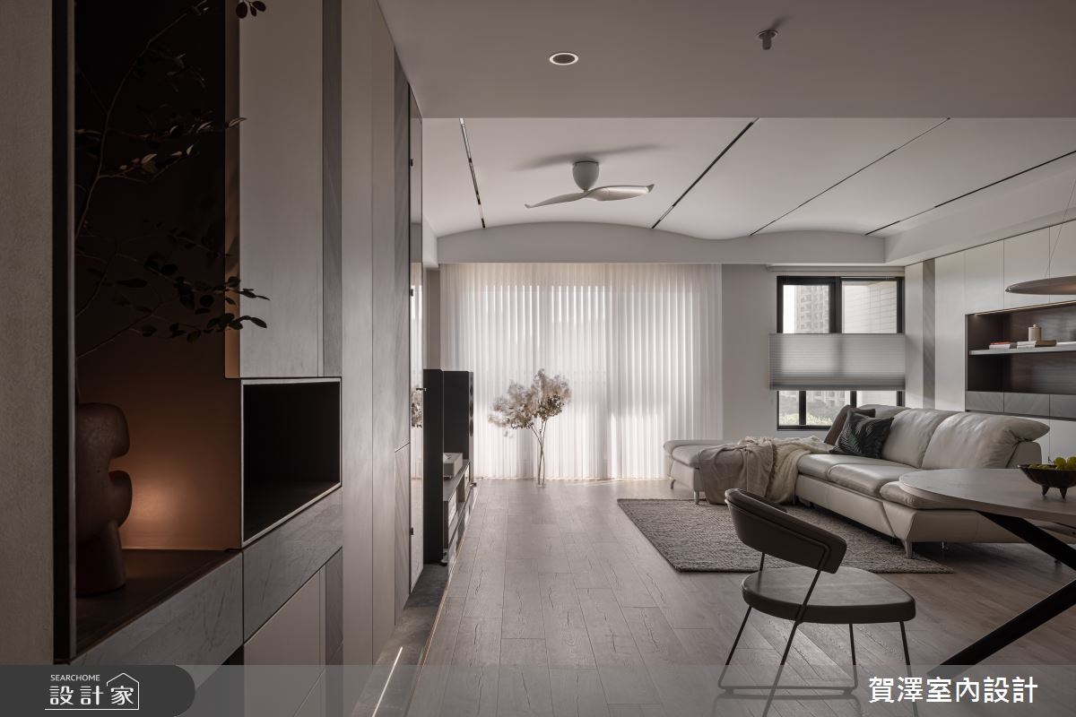 32坪新成屋(5年以下)＿現代簡約風玄關客廳餐廳案例圖片＿賀澤室內設計＿賀澤_81之2