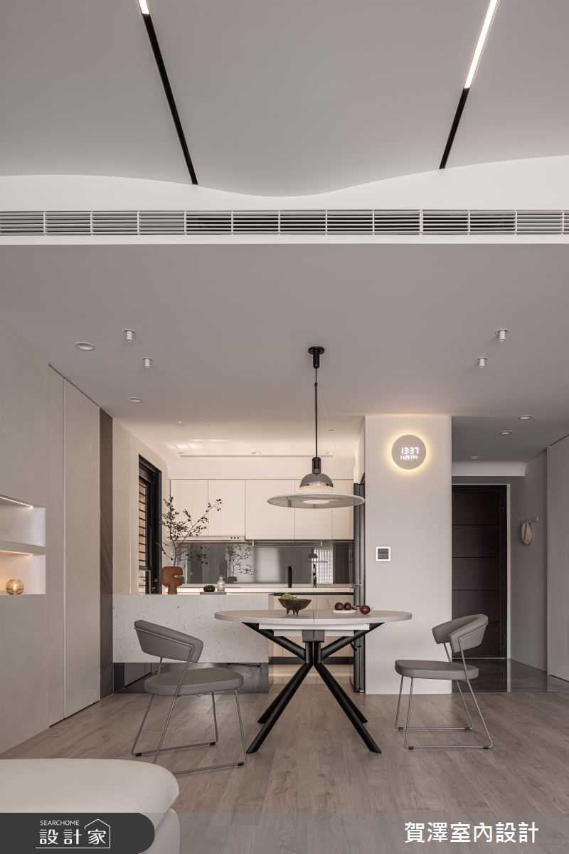 32坪新成屋(5年以下)＿現代簡約風玄關客廳餐廳廚房中島案例圖片＿賀澤室內設計＿賀澤_81之14