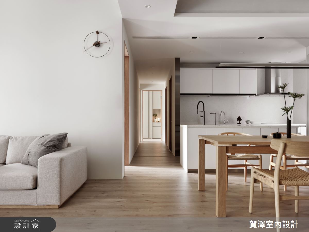 40坪新成屋(5年以下)＿Japandi風客廳餐廳廚房走廊中島案例圖片＿賀澤室內設計＿賀澤_83之15